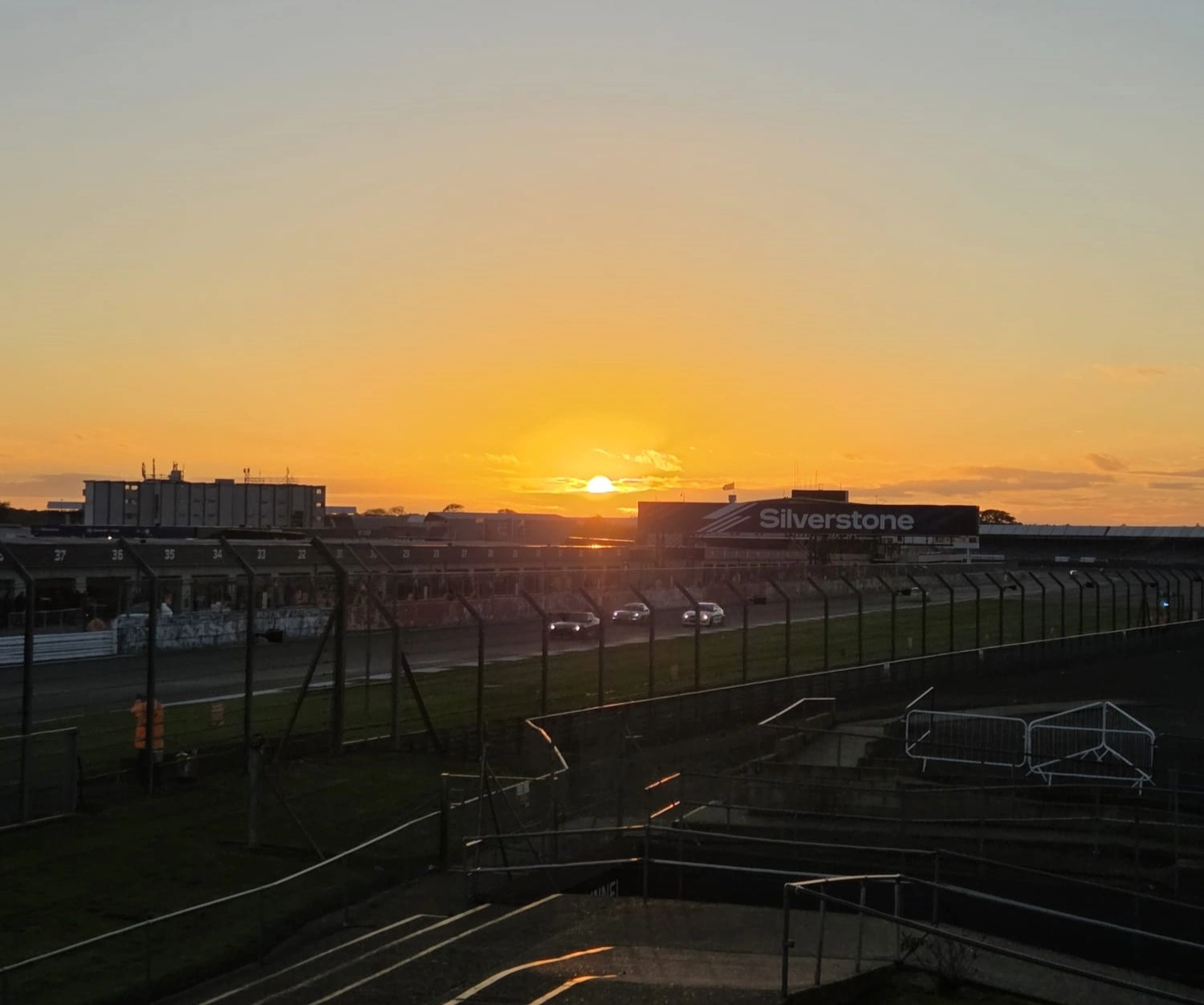 Sunset over the circuit during a race weekend
